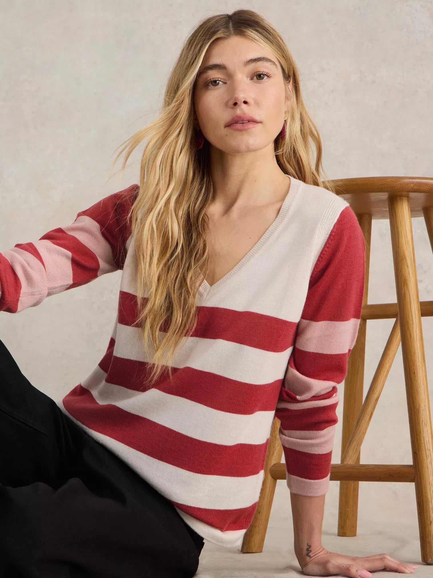 White Stuff Stripe Merino Jumper